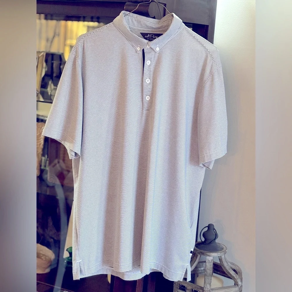 Adidas Adi-Pure Golf Polo Shirt. Men’s Sz-L Gray | White Neutral. Lightweight.
